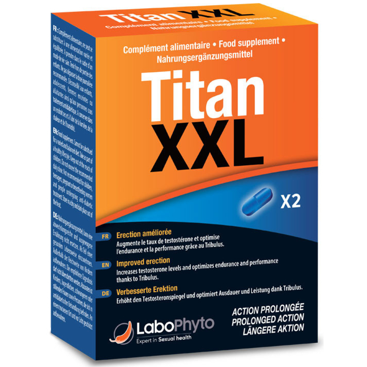 titan xxl stimulant action prolongee 2 gelules