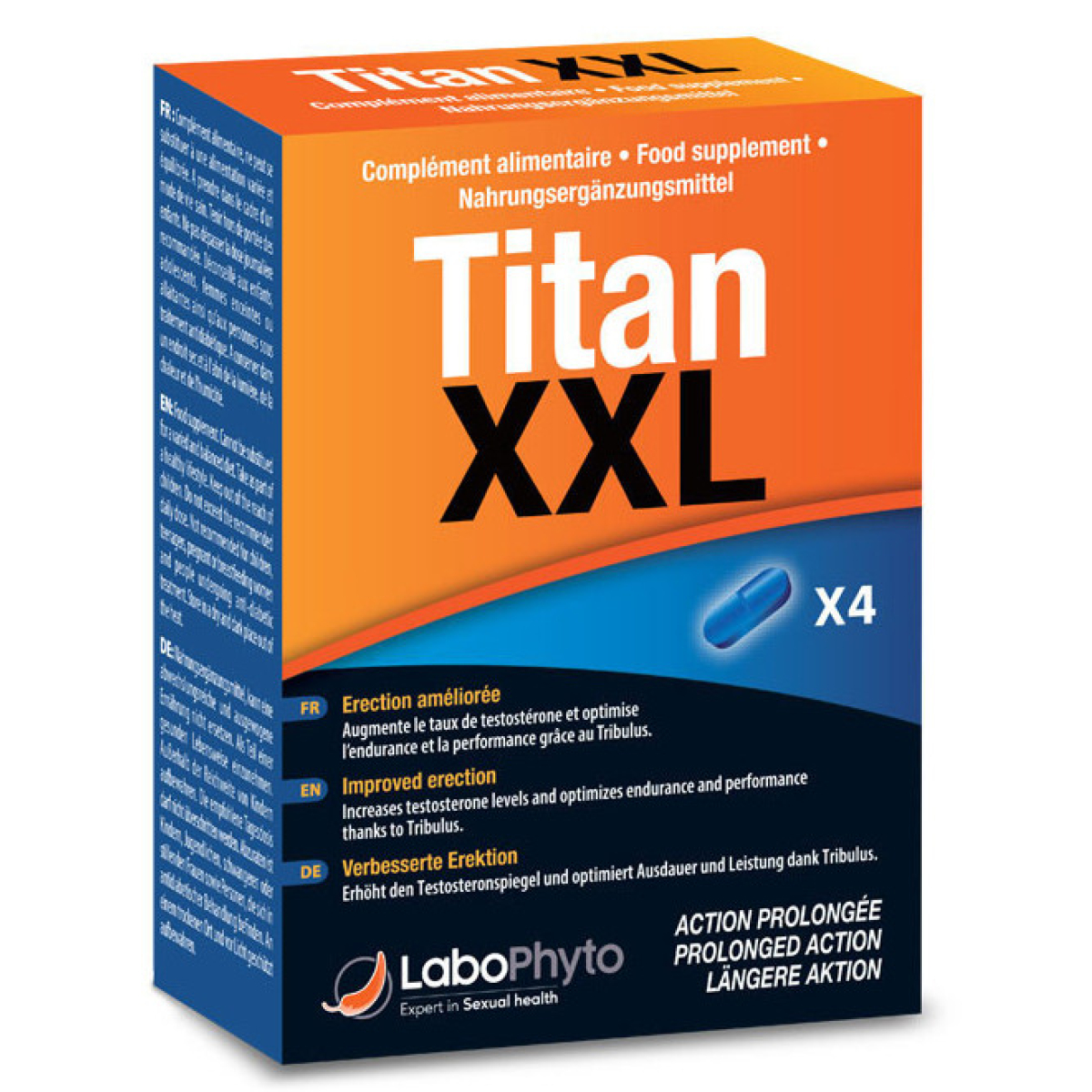 titan xxl stimulant action prolongee 4 gelules