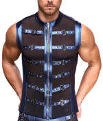 veste avec zip top eclino bleu metallise
