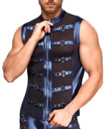 veste avec zip top eclino bleu metallise 3