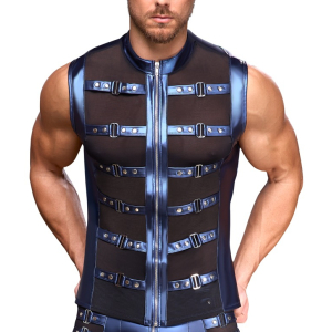 veste avec zip top eclino bleu metallise