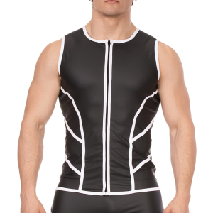 veste sans manche robin noir blanc