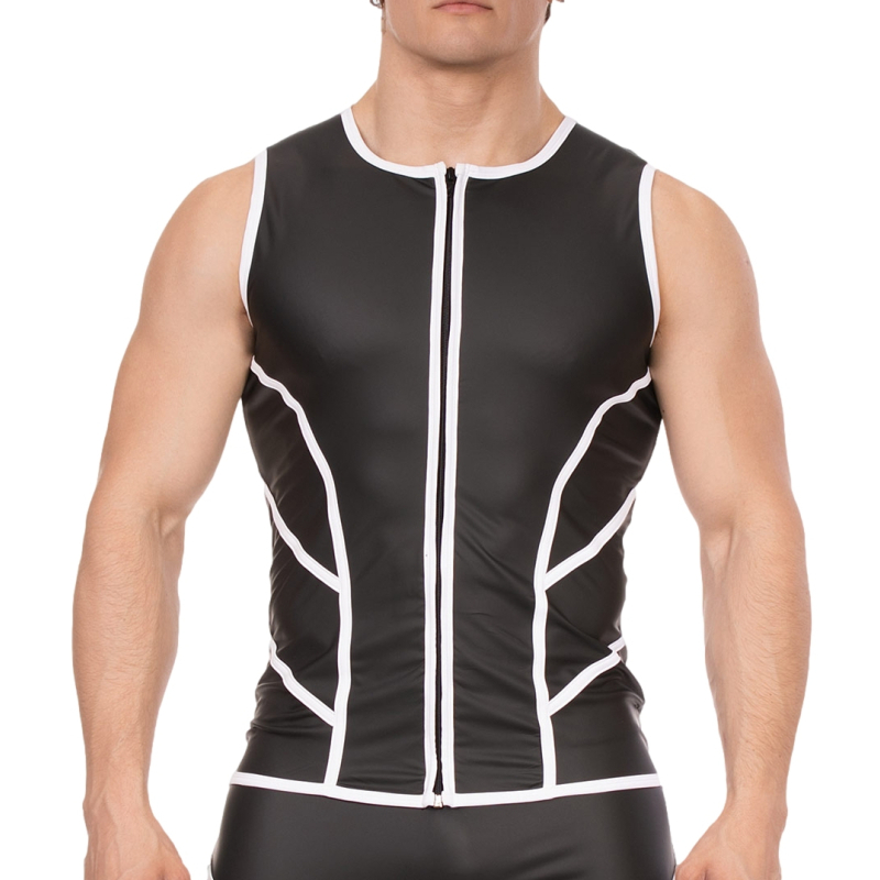 veste sans manche robin noir blanc