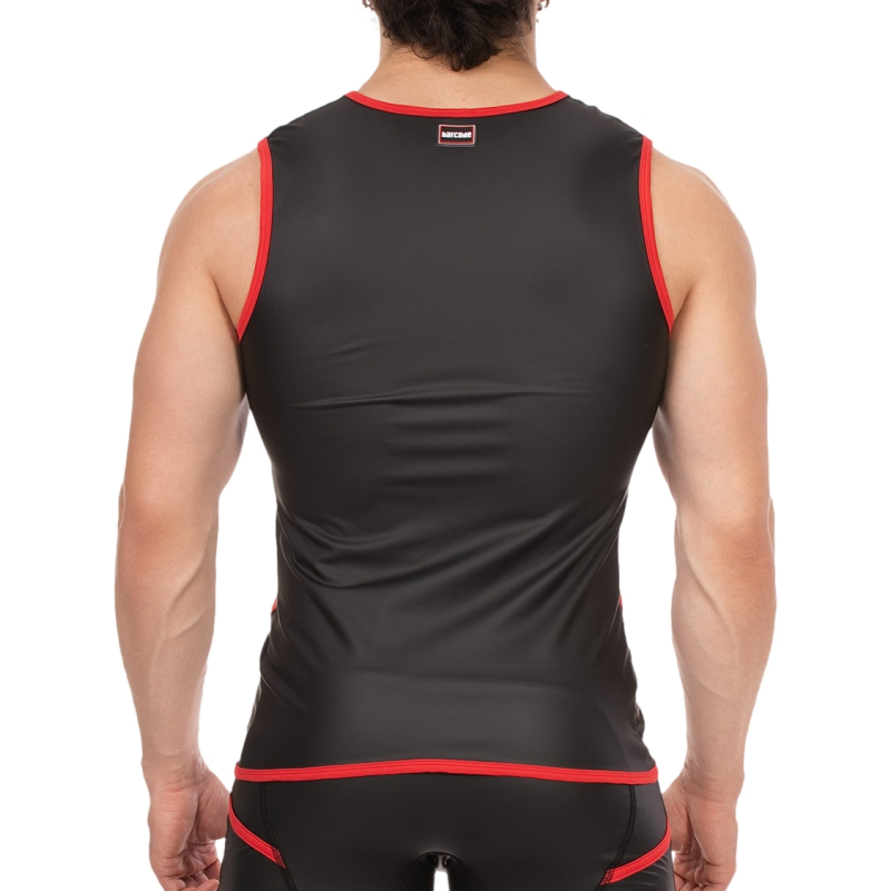 veste sans manche robin noir rouge 1