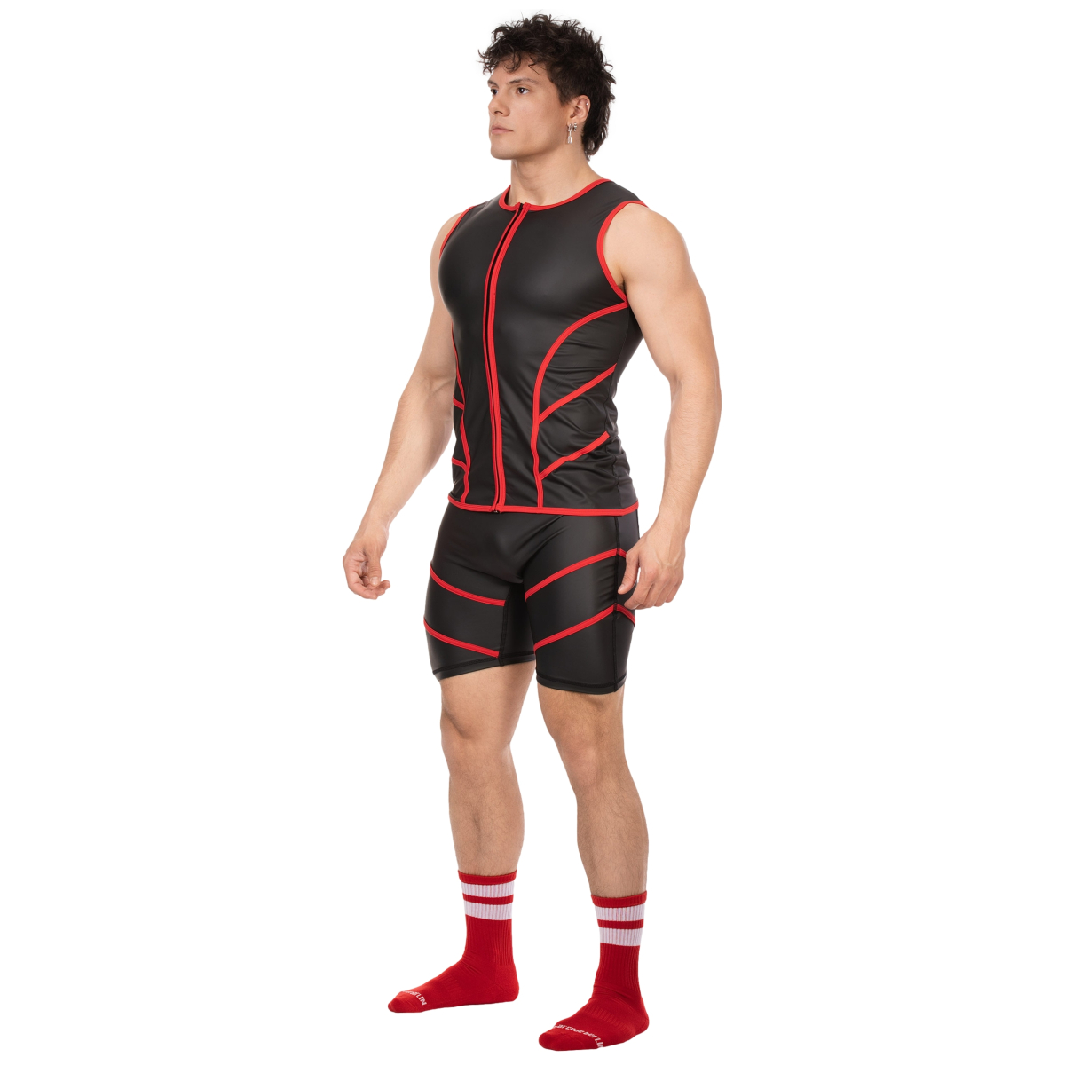 veste sans manche robin noir rouge 2