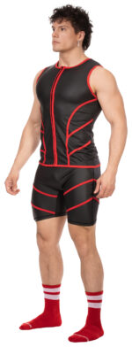 veste sans manche robin noir rouge 2