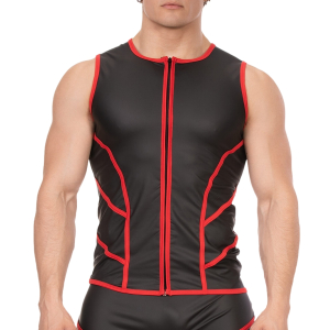 veste sans manche robin noir rouge