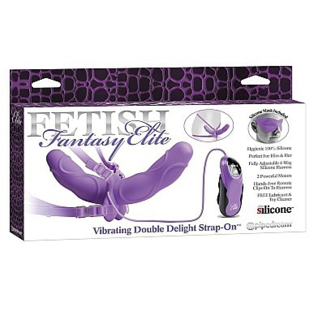 vibrating double delight strap on purple 1