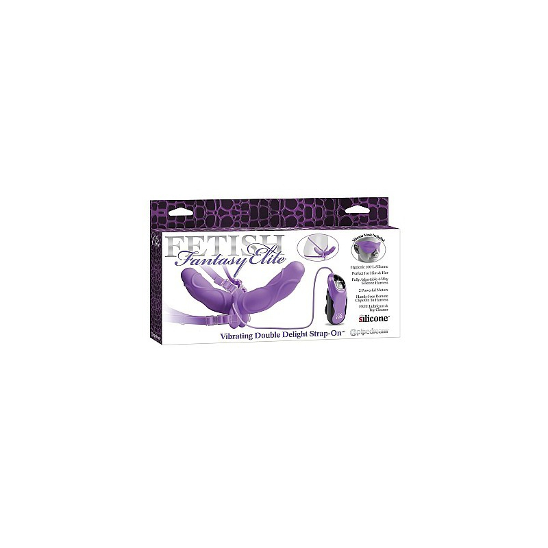 vibrating double delight strap on purple 1