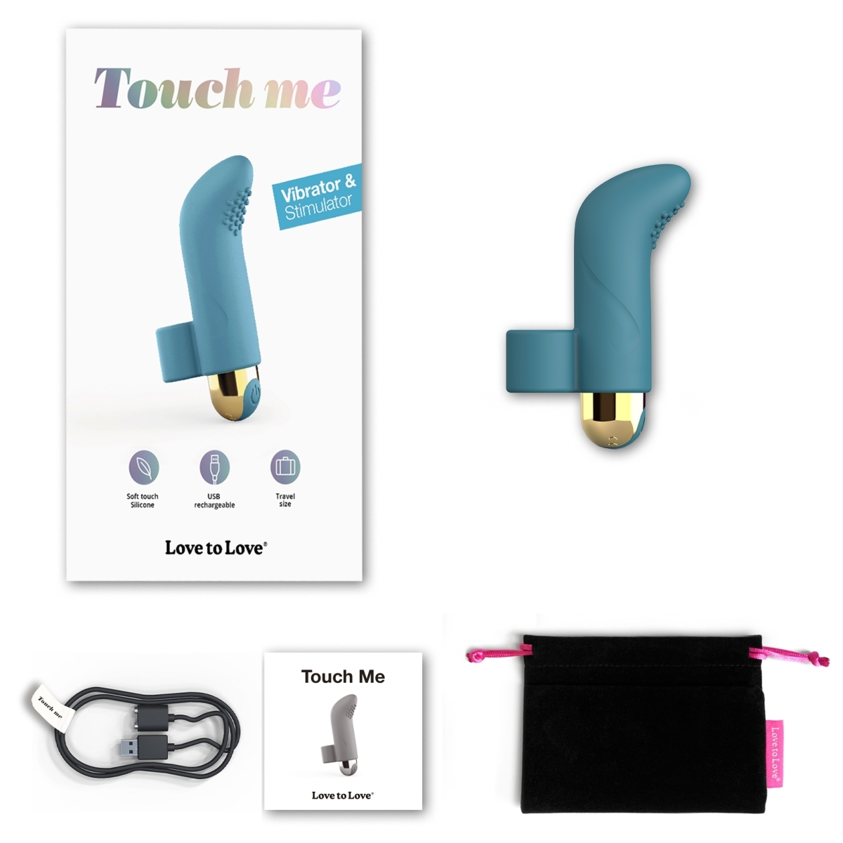 vibro de doigt touch me love to love bleu 1