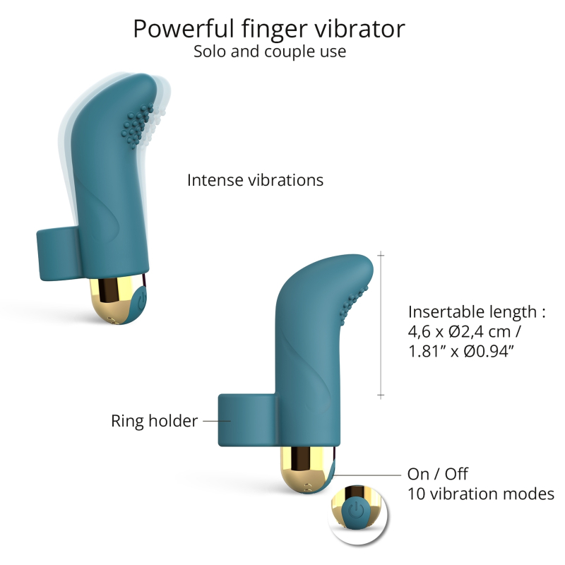 vibro de doigt touch me love to love bleu 3
