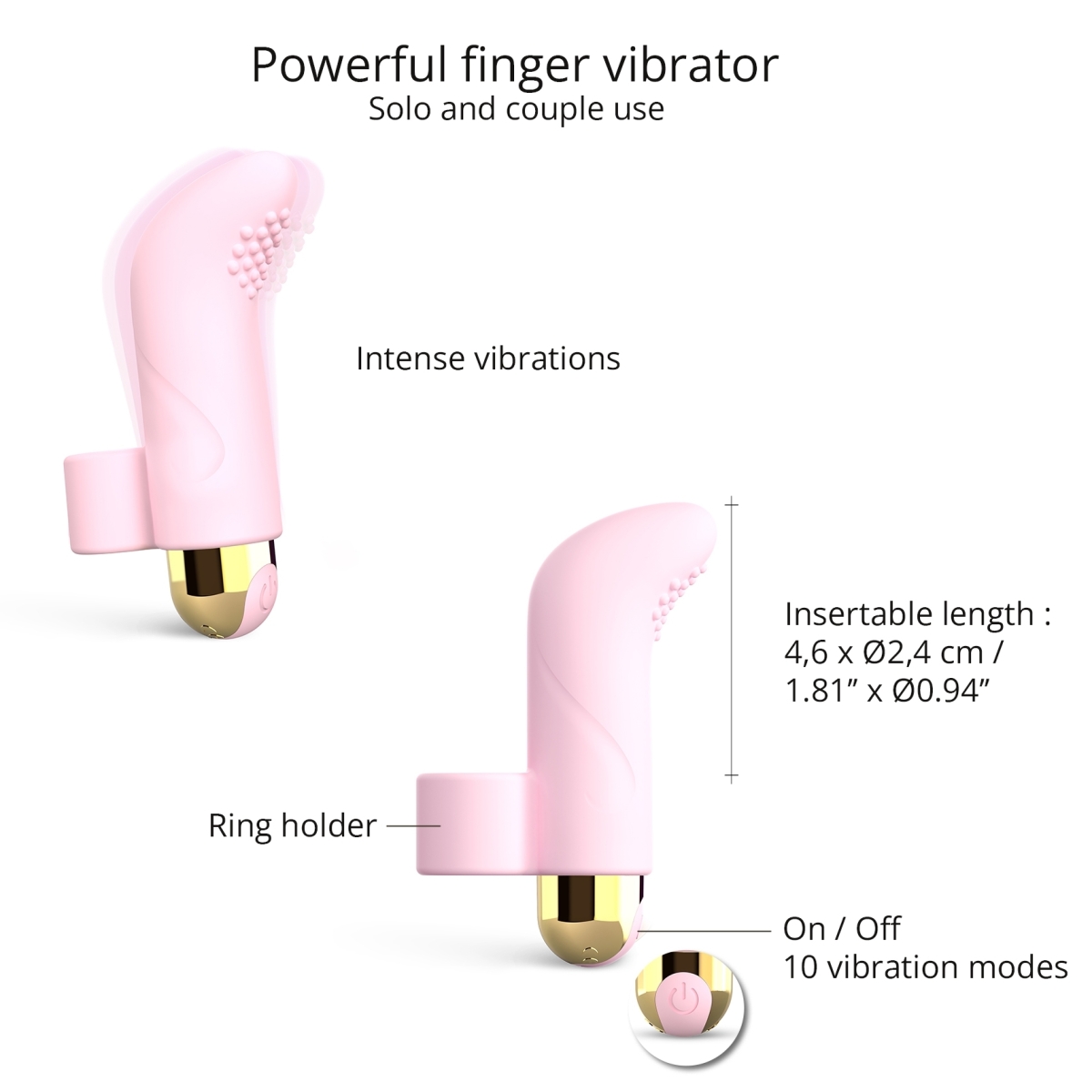 vibro de doigt touch me love to love rose 2