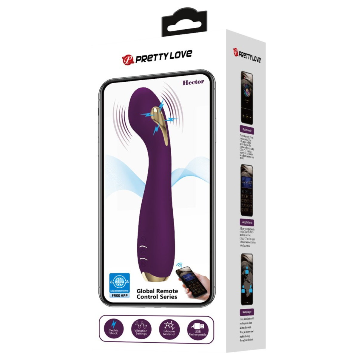 vibro point g electro connecte hector 16 x 38cm prune 1