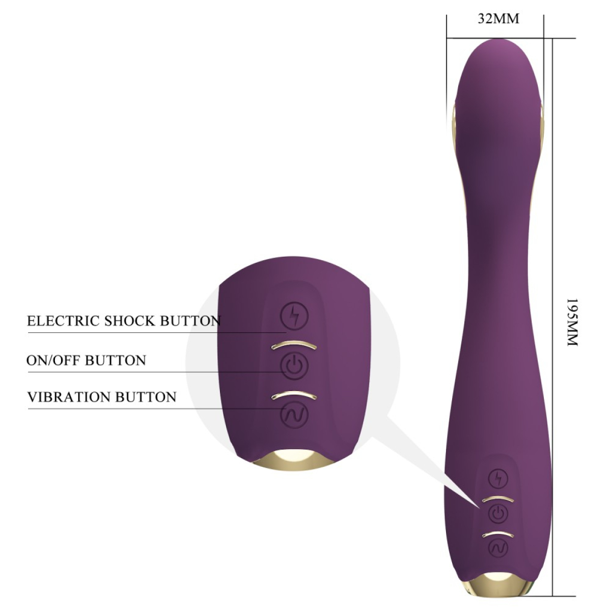 vibro point g electro connecte hector 16 x 38cm prune 4