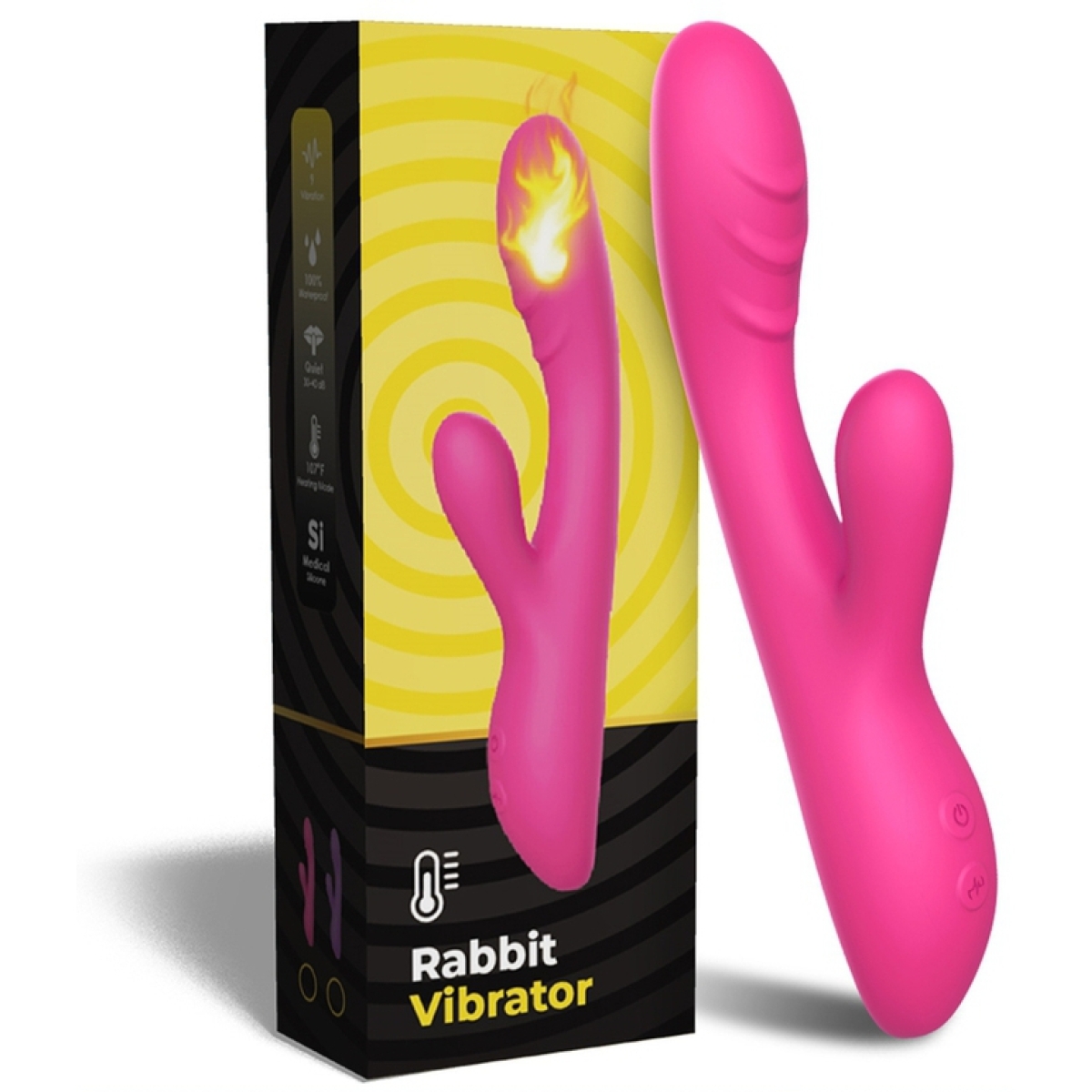 vibro rabbit chauffant spark 22cm rose 1