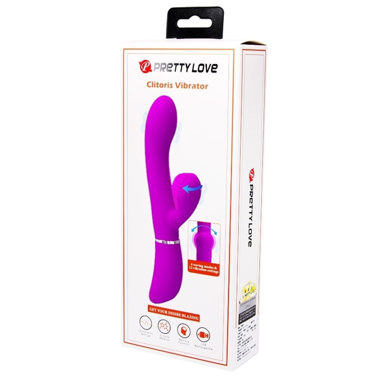 vibro rabbit clit vibe pretty love 10 x 32cm rose 1