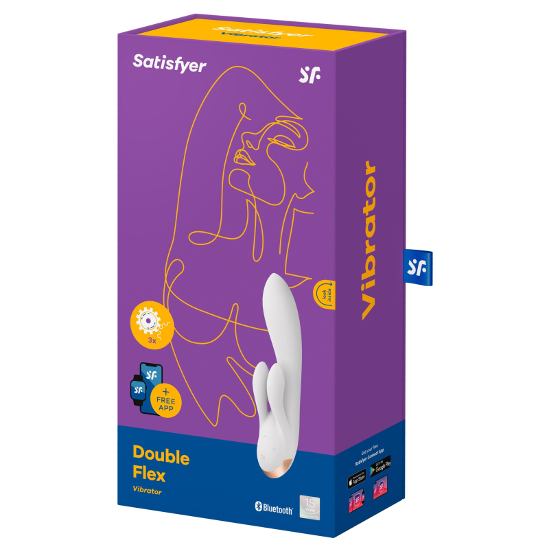 vibro rabbit connecte double flex satisfyer 20cm blanc 2 scaled