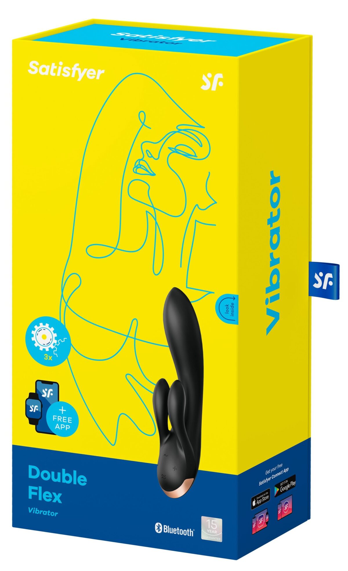 vibro rabbit connecte double flex satisfyer 20cm noir 10 scaled