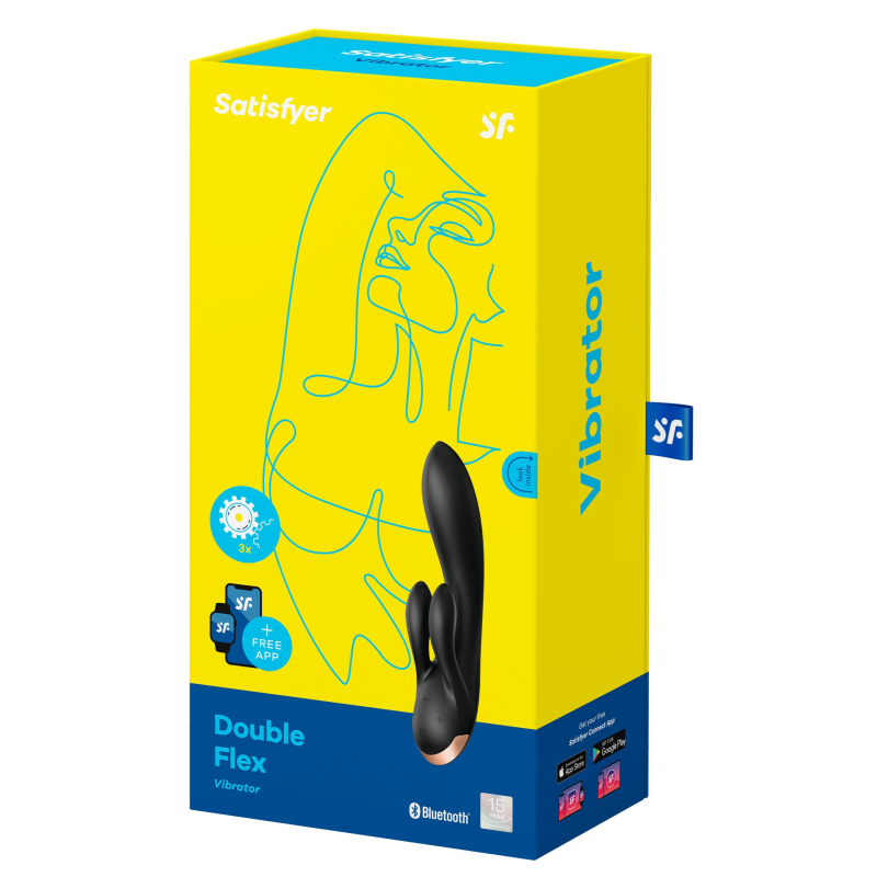 vibro rabbit connecte double flex satisfyer 20cm noir 2 scaled