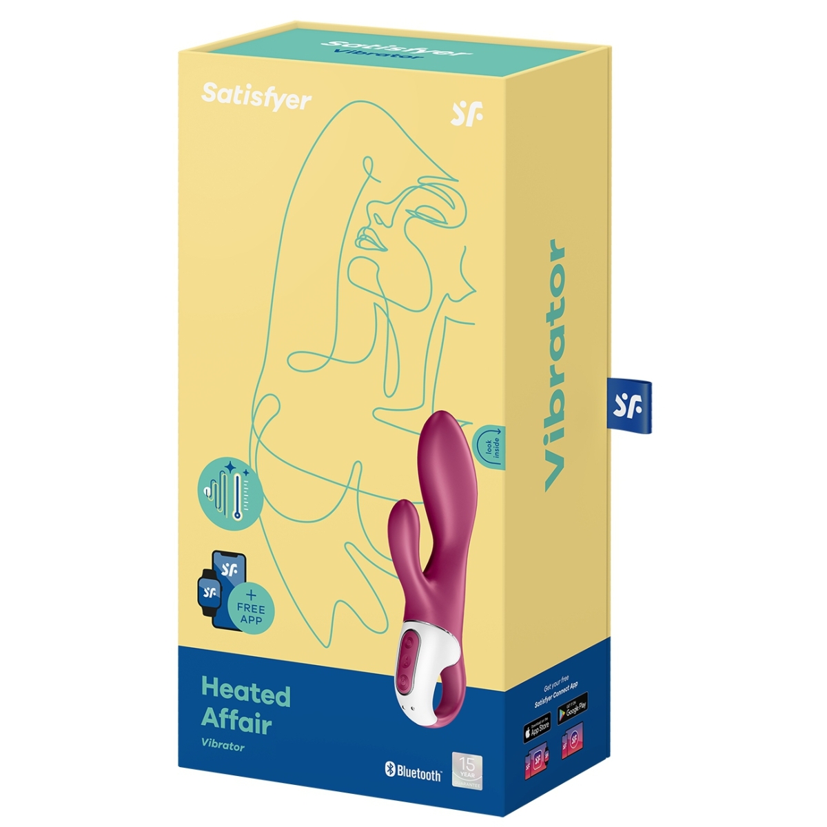 vibro rabbit connecte heated affair satisfyer 20cm mauve 2
