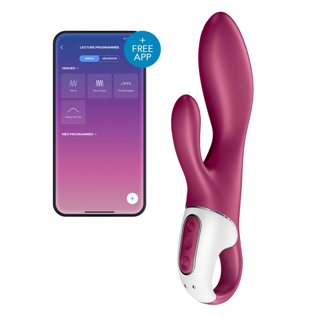vibro rabbit connecte heated affair satisfyer 20cm mauve 9