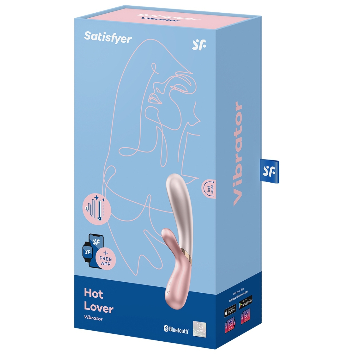 vibro rabbit connecte hot lover satisfyer 20 x 3cm rose 2