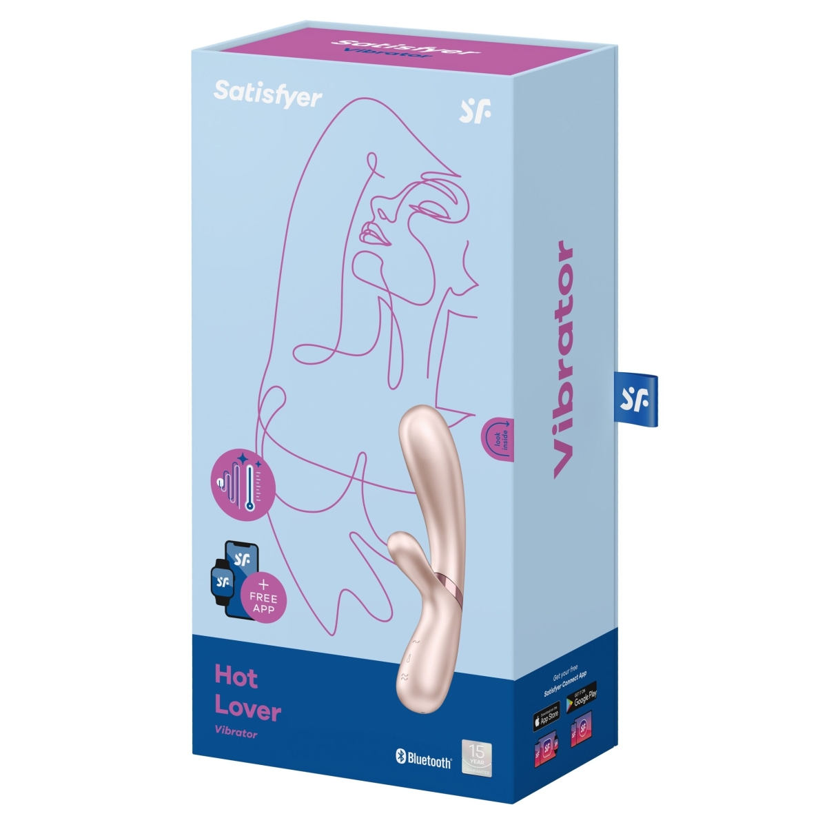 vibro rabbit connecte hot lover satisfyer 20 x 3cm silver 1 scaled
