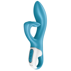 vibro rabbit embrace me satisfyer 20cm bleu scaled