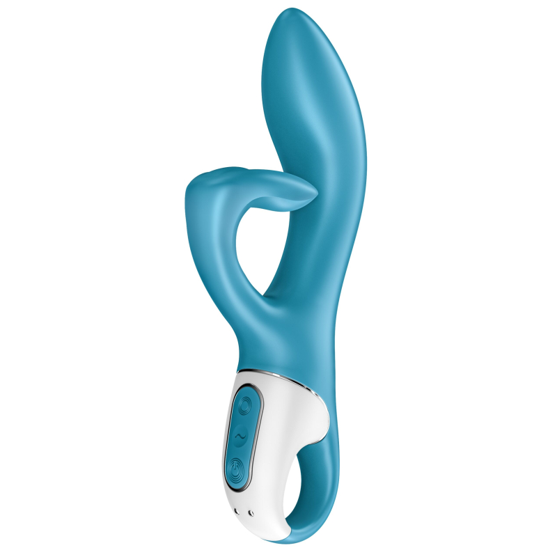 vibro rabbit embrace me satisfyer 20cm bleu scaled