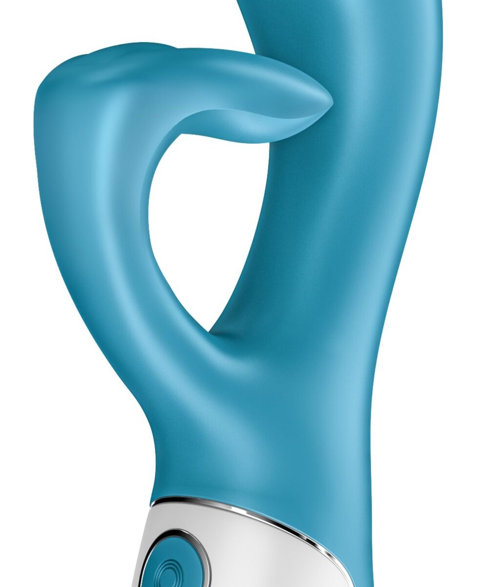 vibro rabbit embrace me satisfyer 20cm bleu scaled