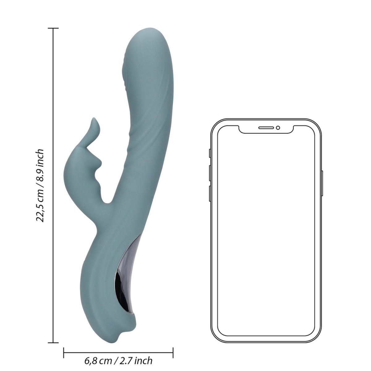 vibro rabbit fingering motion 23 cm gris 8