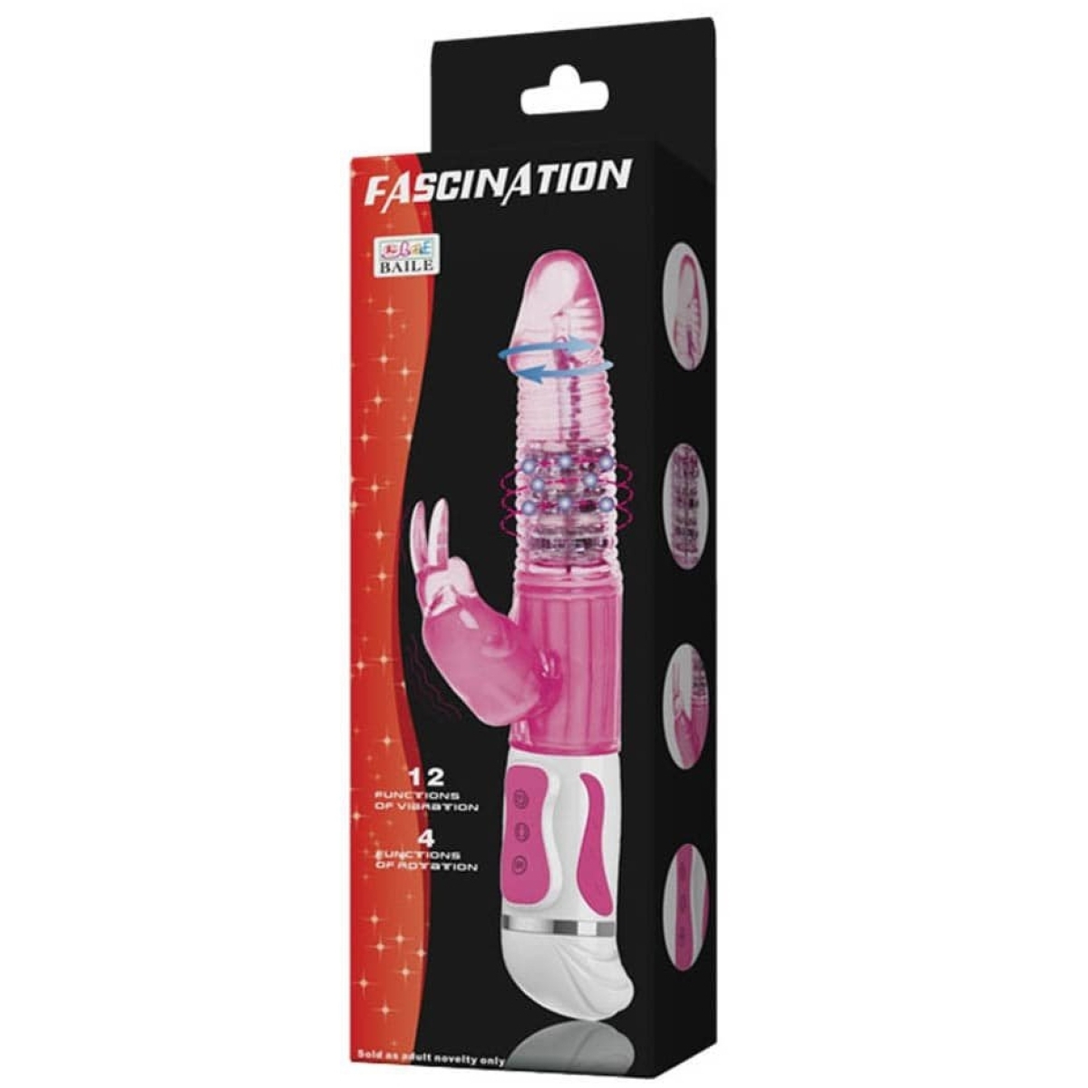 vibro rabbit rotatif fascination 28cm rose 1