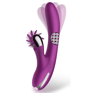 vibro rabbit rotating double 10 x 35cm violet