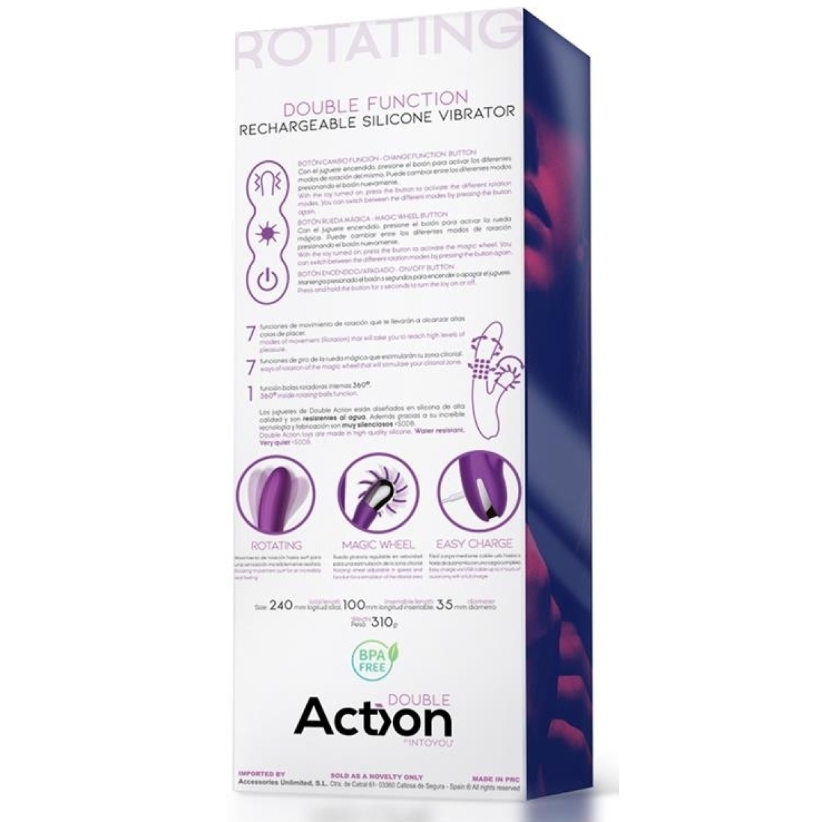 vibro rabbit rotating double 10 x 35cm violet 5