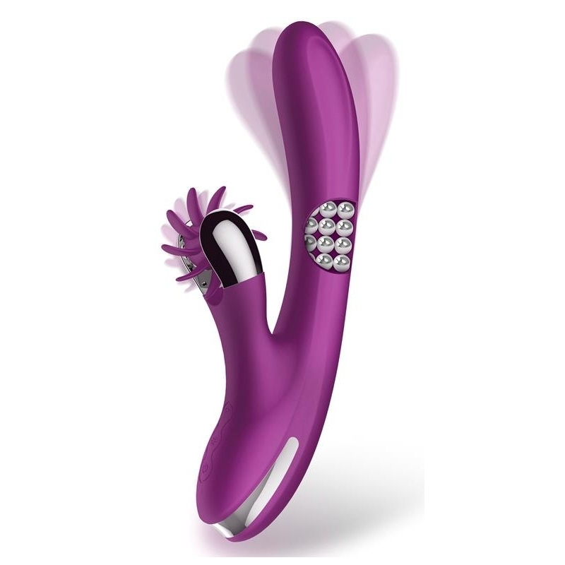 vibro rabbit rotating double 10 x 35cm violet