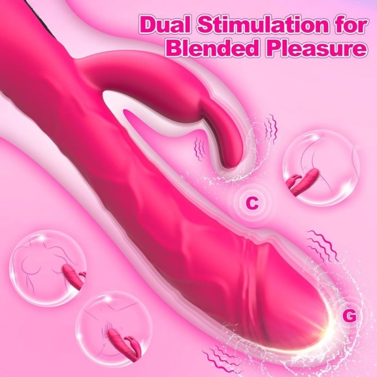 vibro rabbit spotbit 14 x 37cm rose 1