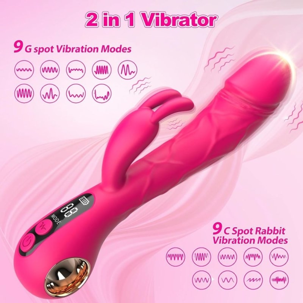 vibro rabbit spotbit 14 x 37cm rose 3