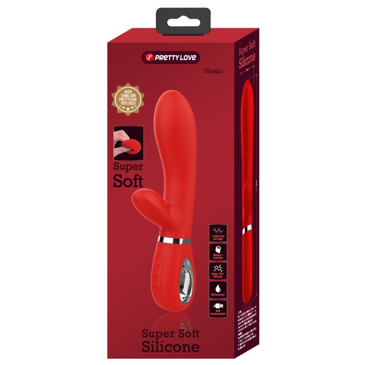 vibro rabbit thomas 11 x 38cm rouge 1