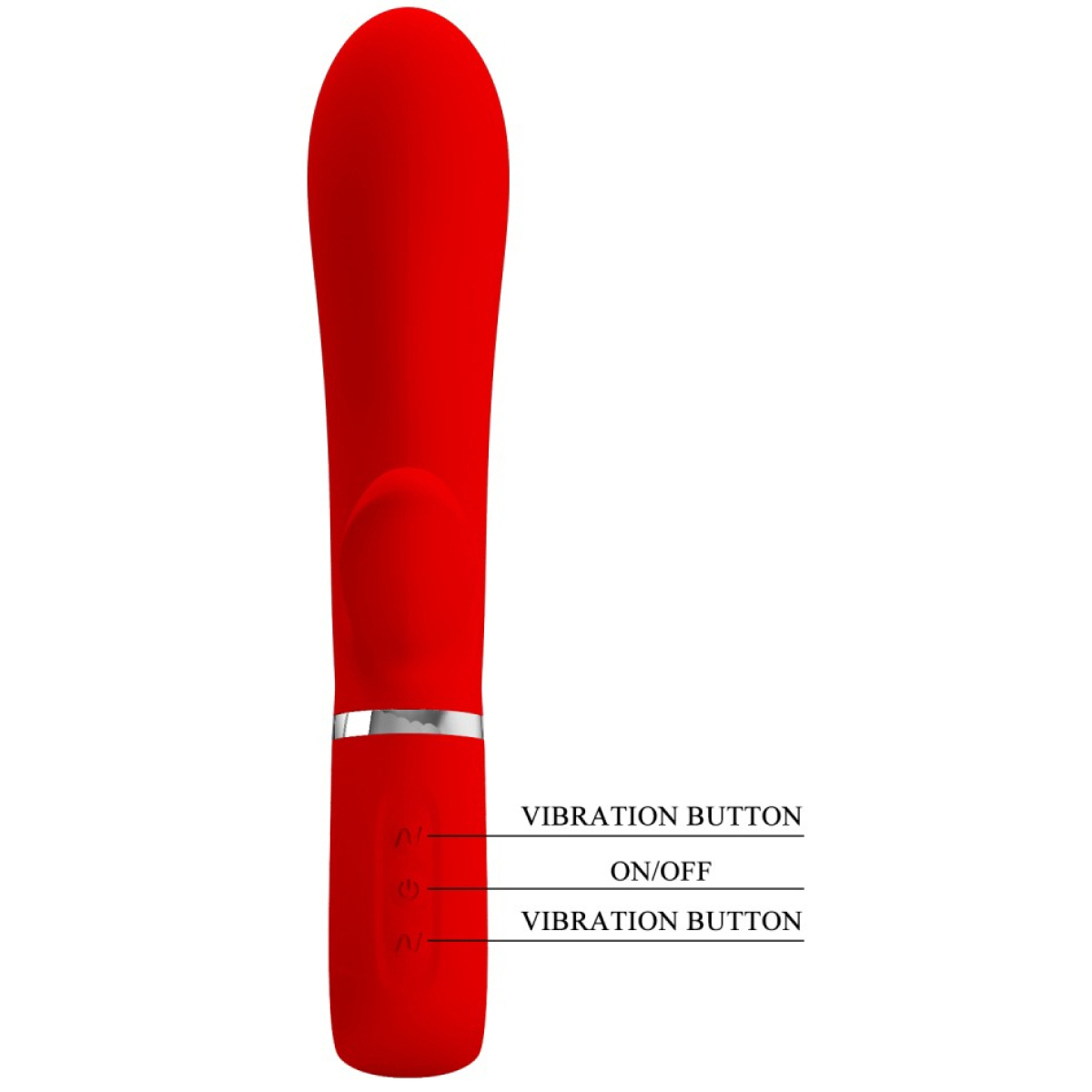 vibro rabbit thomas 11 x 38cm rouge 2