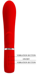 vibro rabbit thomas 11 x 38cm rouge 2