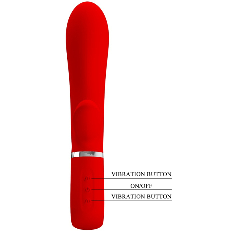 vibro rabbit thomas 11 x 38cm rouge 2