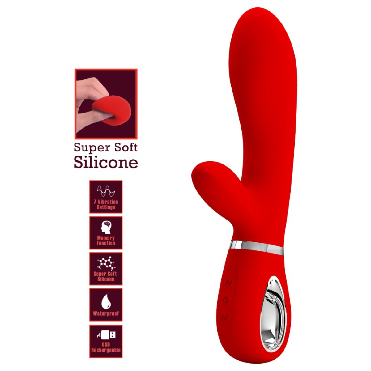 vibro rabbit thomas 11 x 38cm rouge 4