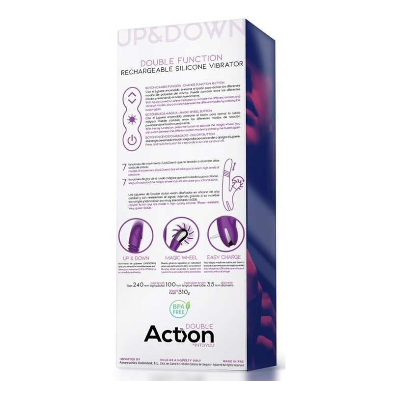 vibro rabbit up down 10 x 35cm violet 5