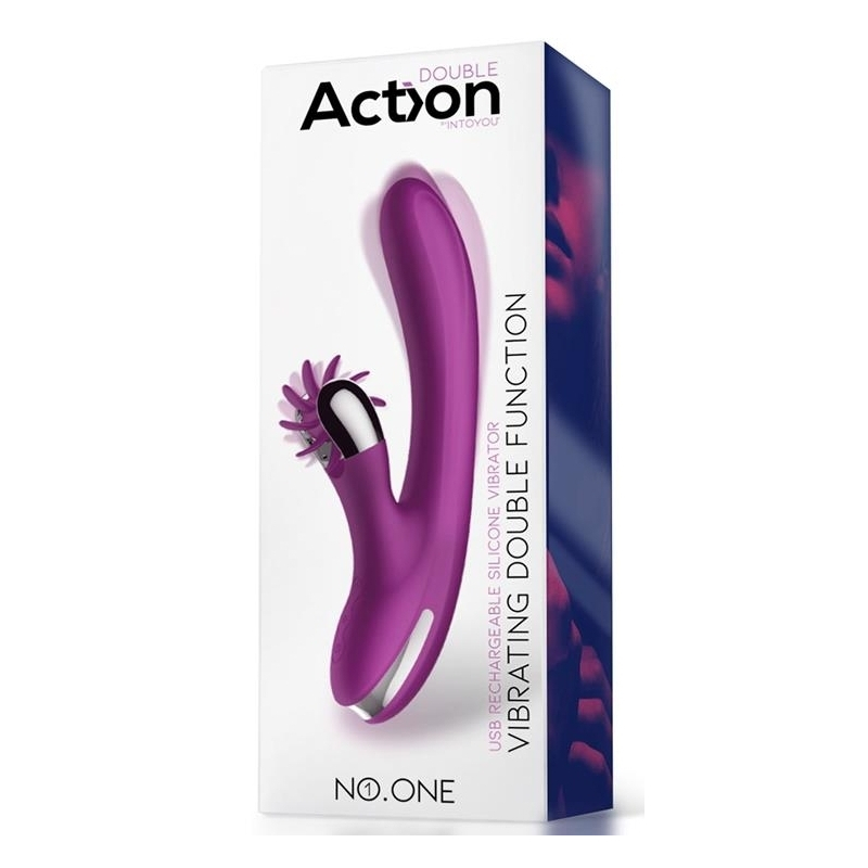 vibro rabbit vibrating double 10 x 35cm violet 1