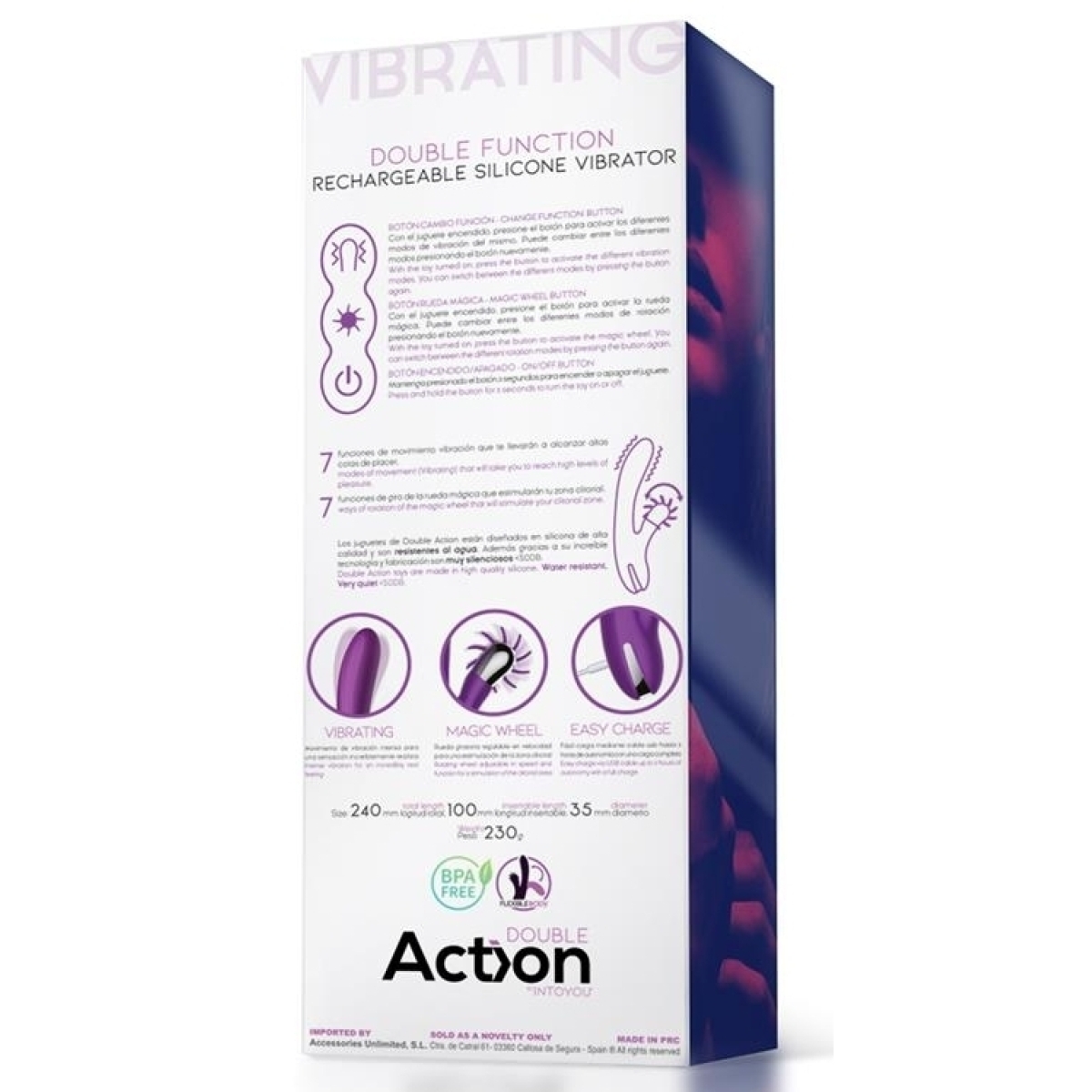vibro rabbit vibrating double 10 x 35cm violet 5