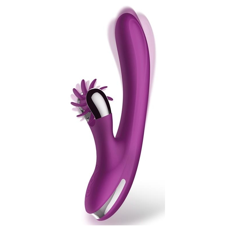 vibro rabbit vibrating double 10 x 35cm violet