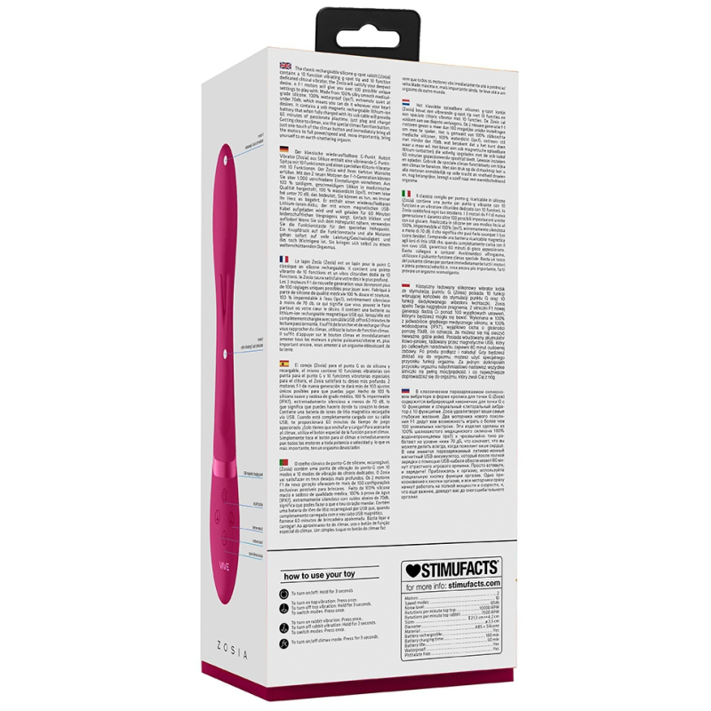 vibro rabbit zosia 21 x 37cm rose 5