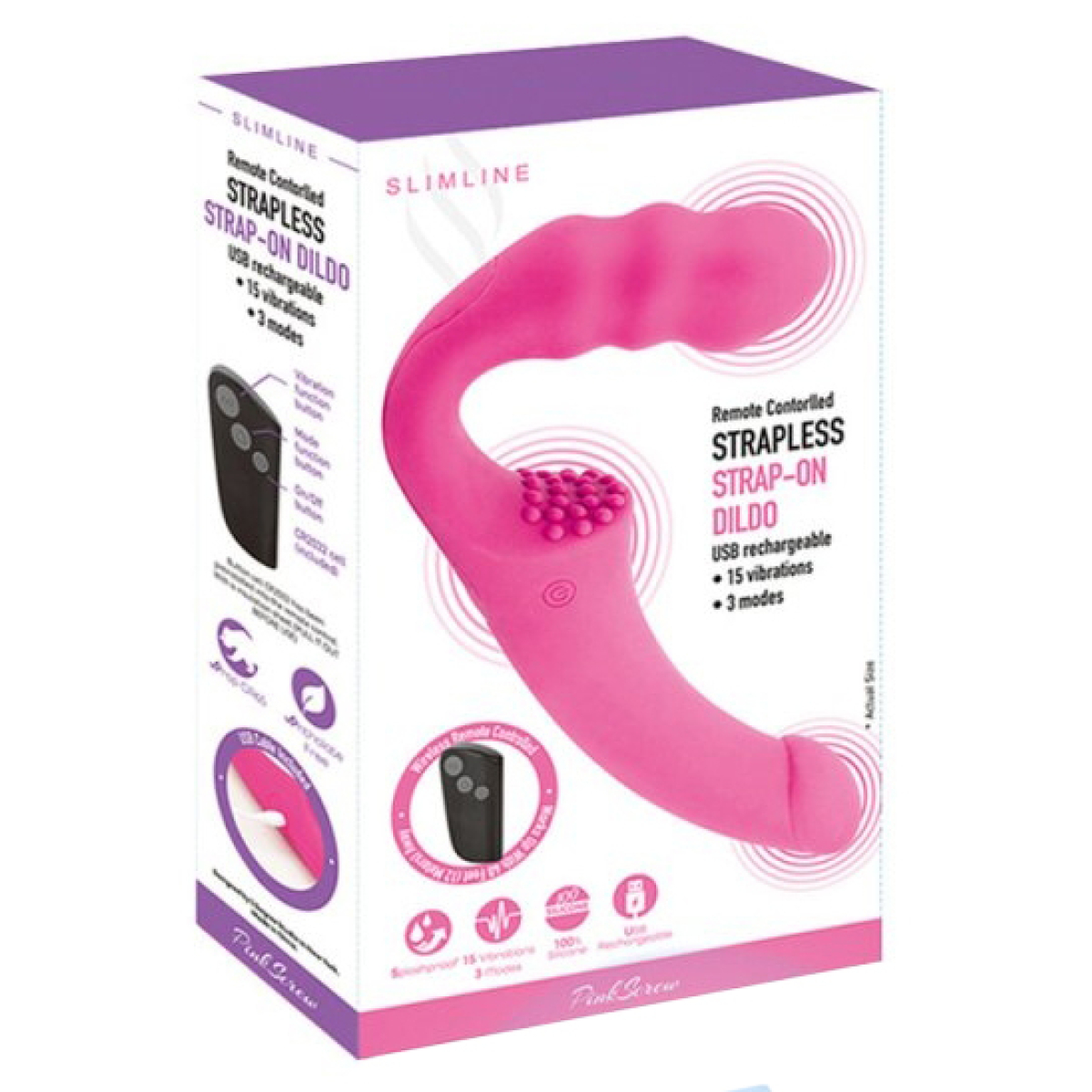 vibro sans harnais pizzie 13 x 35cm rose 1