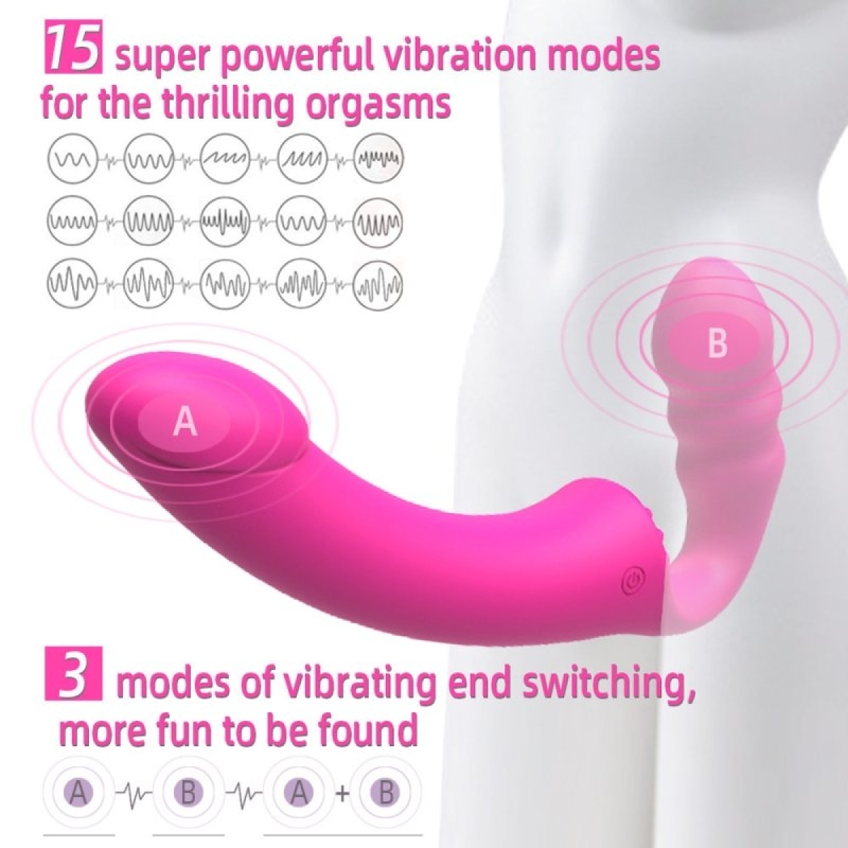 vibro sans harnais pizzie 13 x 35cm rose 5
