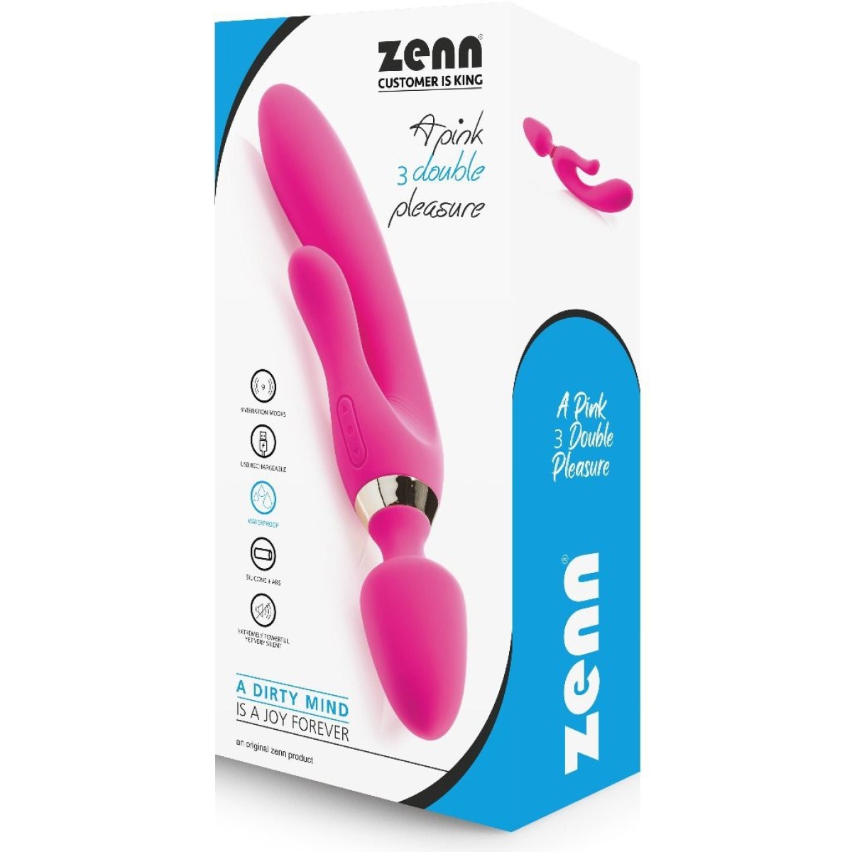 vibro wand three double 125 x 4cm rose 1